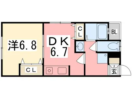 パレトロワ(1DK/2階)の間取り写真