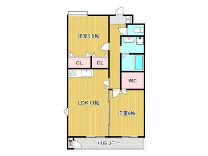 クロスデータビルNO27(2LDK/3階)の間取り写真