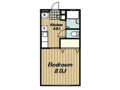 ロイヤルヒルズ(1K/1階)の間取り写真