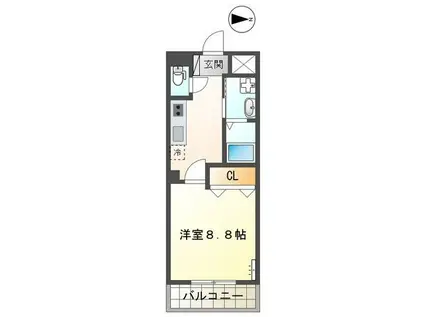 GRACE HILLS(1K/2階)の間取り写真