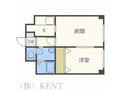 稲嶺ビル(1LDK/3階)の間取り写真