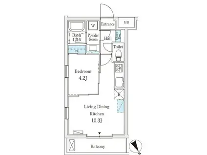 VILLE GRACE永福町(1LDK/2階)の間取り写真