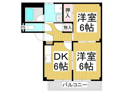 サープラスTWOJOY(2DK/2階)の間取り写真