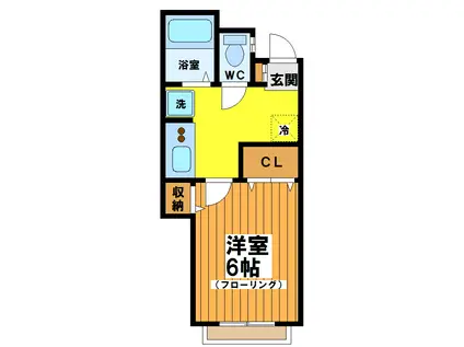 第2東コーポ(1K/1階)の間取り写真