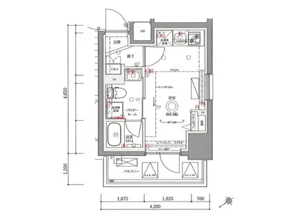 アゼスト横濱吉野町(ワンルーム/10階)の間取り写真