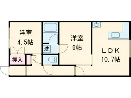 サイドウェイズ美原II(2LDK/1階)の間取り写真