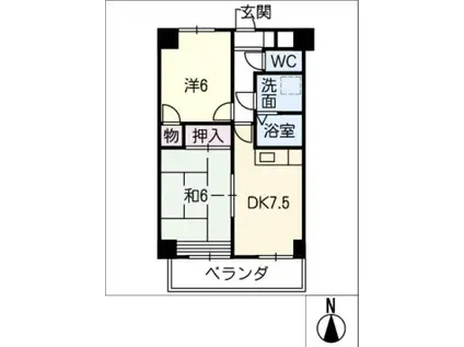 レスポワール応時(2DK/3階)の間取り写真
