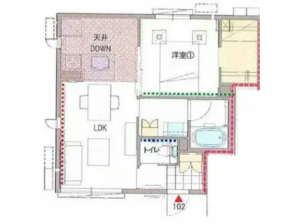 シャーメゾン ラメール(1LDK/1階)の間取り写真