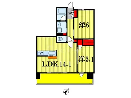 センチュリー千葉みなと(2LDK/10階)の間取り写真