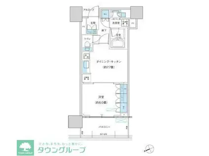 パークシティ柏の葉キャンパス ザ・ゲートタワー ウエスト(1DK/10階)の間取り写真