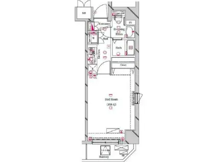 AQUA PRIME TOWER OSHIAGE(1K/5階)の間取り写真