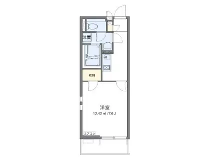 グラシアスワン(1K/1階)の間取り写真