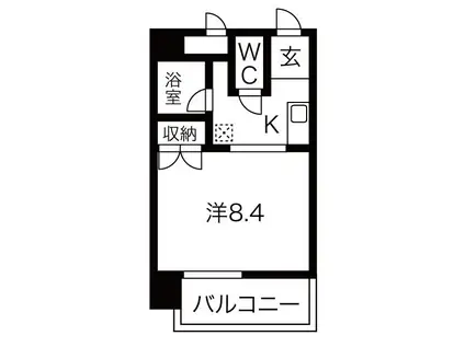 グラン ルミエール(1K/8階)の間取り写真