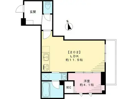 プラサート22(1LDK/2階)の間取り写真