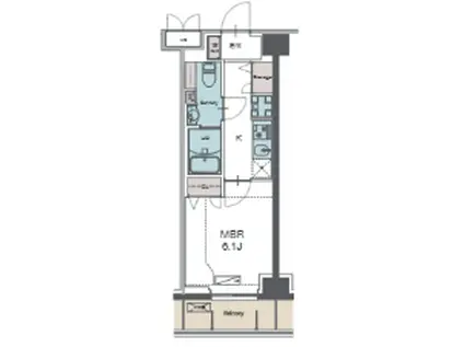 LUXENA勝田台(1K/2階)の間取り写真