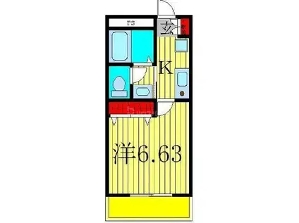 ハピーエクセル(1K/2階)の間取り写真