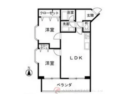 ビラ小松(2LDK/3階)の間取り写真