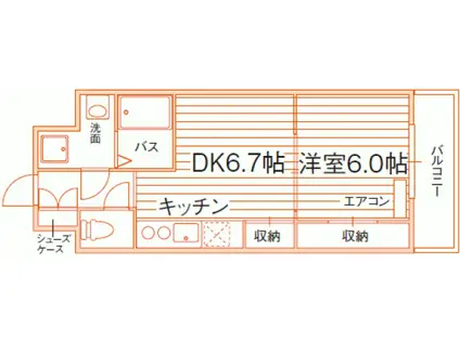 レジディア岡山駅前(1DK/8階)の間取り写真