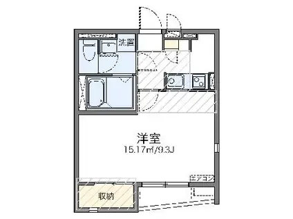 レオネクストフローラ片倉(1K/1階)の間取り写真