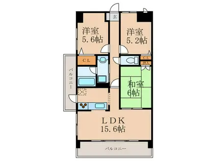 ルネックスII(3LDK/4階)の間取り写真