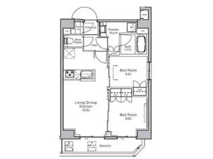 プラウドフラット浅草橋(2LDK/10階)の間取り写真