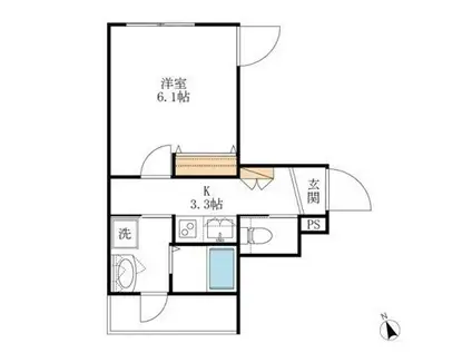 CANAL品川(1K/1階)の間取り写真