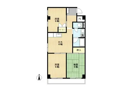 センチュリーハイム第2(3DK/2階)の間取り写真