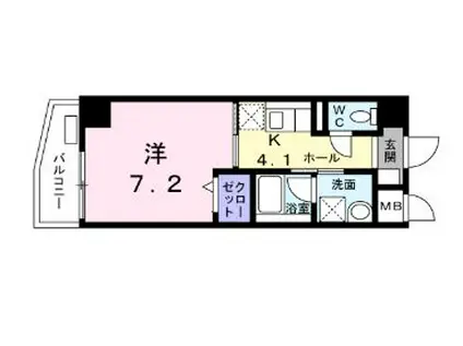 エミナンス川口(1K/4階)の間取り写真