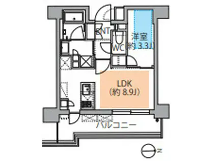 レスピール蓮根(1LDK/4階)の間取り写真