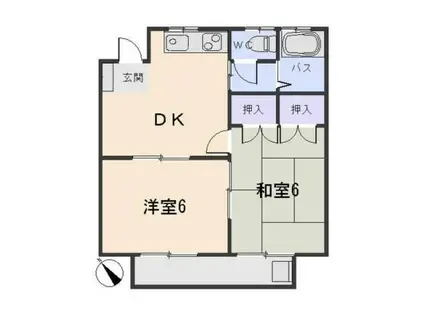 フェニックスMK(2DK/2階)の間取り写真