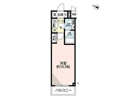 プレール・ドゥーク中板橋II(1K/2階)の間取り写真