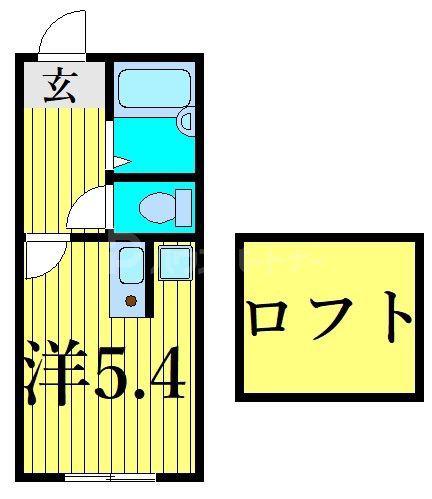シャンテ篠崎(ワンルーム/3階)の間取り写真
