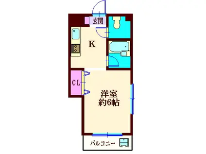 ジュエット馬込(1K/3階)の間取り写真