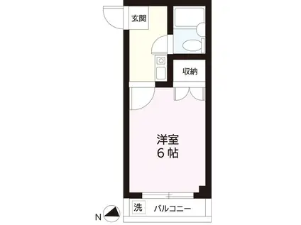 リブレ一之江(1K/1階)の間取り写真