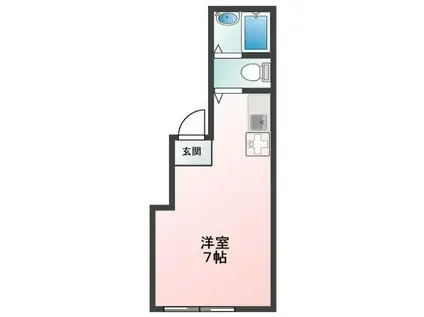 GLANZCUBE四谷三栄町(ワンルーム/2階)の間取り写真