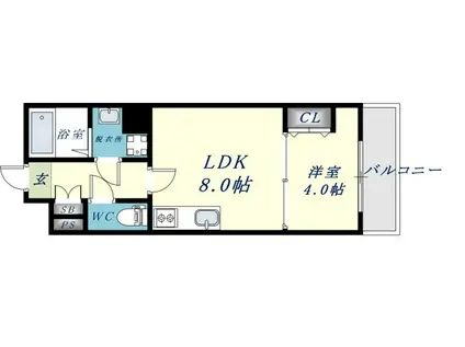 カーサMITO(1LDK/3階)の間取り写真