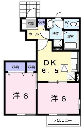 エトワールI(2DK/1階)の間取り写真