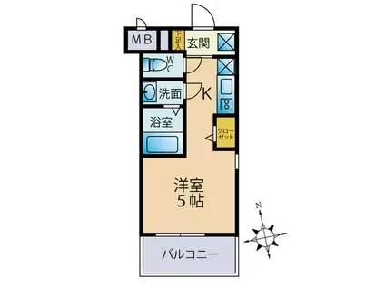 晃明ビル(ワンルーム/5階)の間取り写真