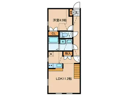 プリマ小机(1LDK/2階)の間取り写真