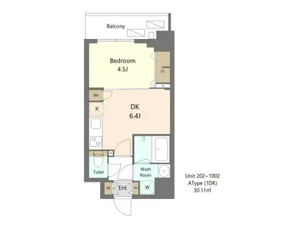 S-RESIDENCE新宿早稲田AVELIS(1DK/4階)の間取り写真