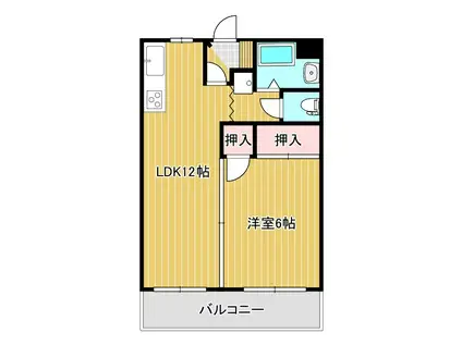 ヴィラ音羽(1LDK/3階)の間取り写真