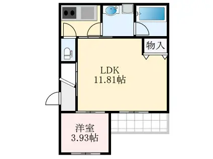 T.A北野田II(1LDK/3階)の間取り写真