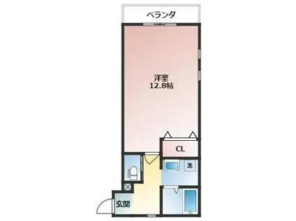 CAN NON I(ワンルーム/3階)の間取り写真