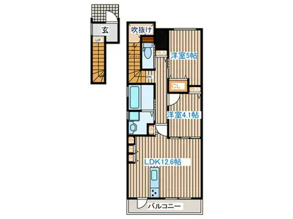 K-STYLE愛子(2LDK/2階)の間取り写真