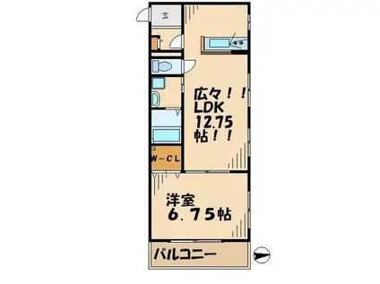 グランドールめぐみ野(1LDK/3階)の間取り写真