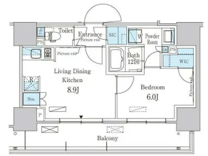 パークアクシス東陽町・親水公園(1LDK/7階)の間取り写真