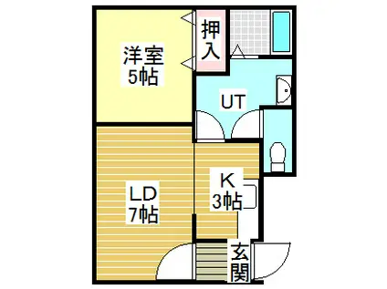PLAIN(1LDK/1階)の間取り写真