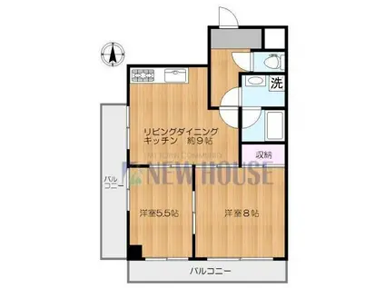 ザ・ステージ早稲田(2LDK/4階)の間取り写真