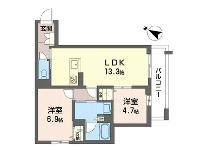 サン宮前(2LDK/3階)の間取り写真