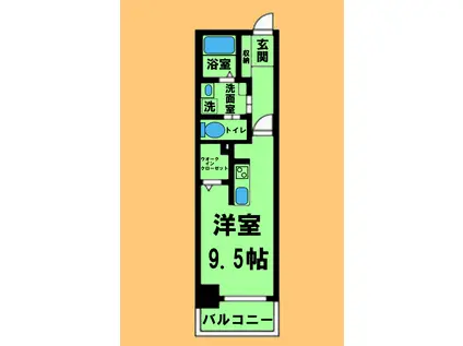 RIVO浅間町(ワンルーム/9階)の間取り写真